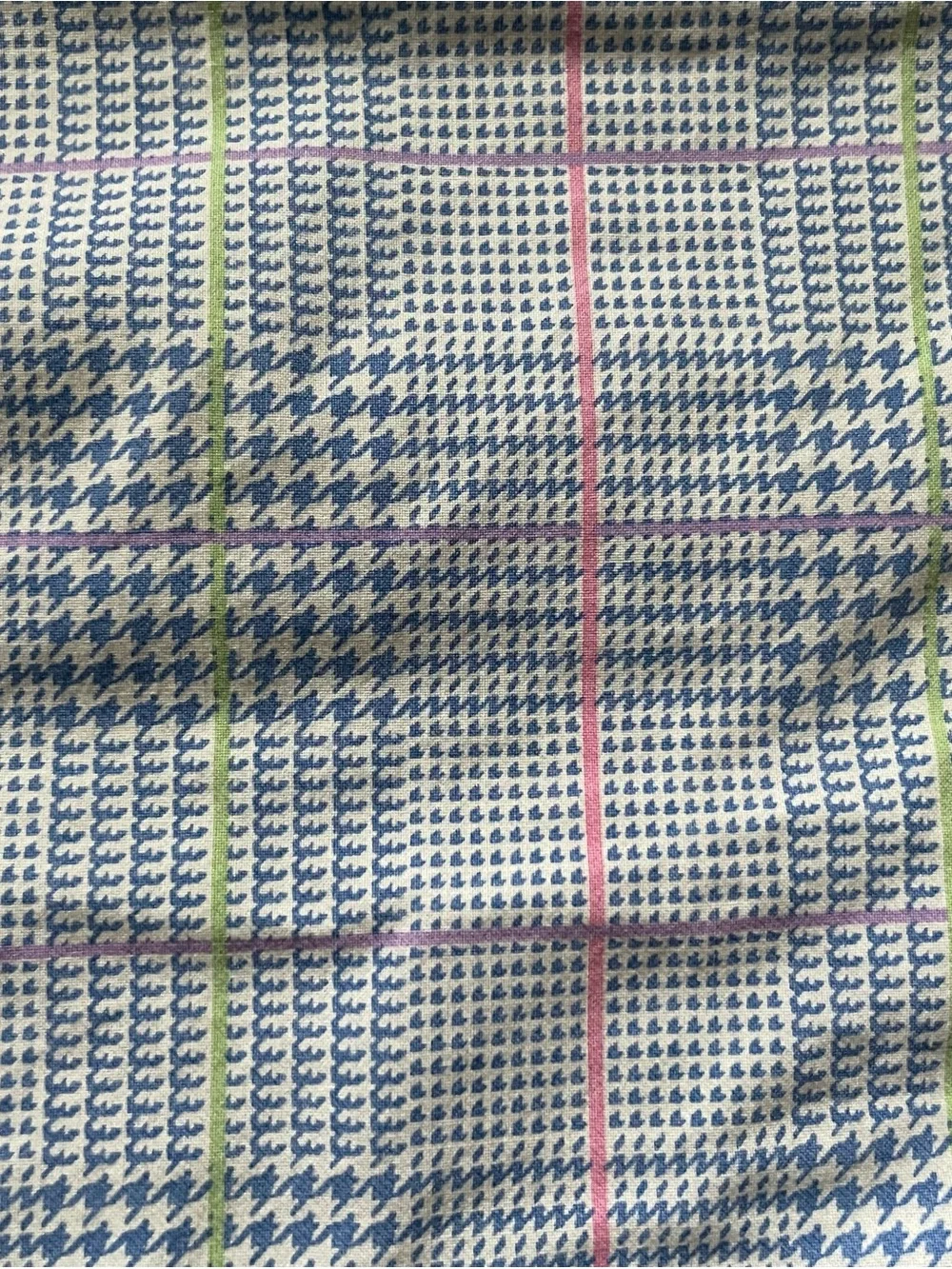 Ralph Lauren Blue & White Plaid Pillow Shams with Pink & Green Accents